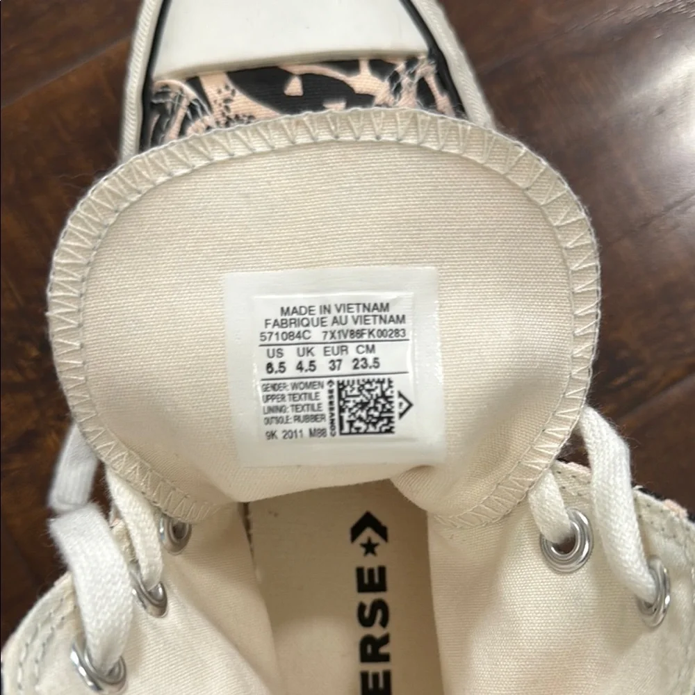 Converse -CT Platform Hi Jungle Art -Sneakers - Black and Cream 571084C - Picture 9 of 10